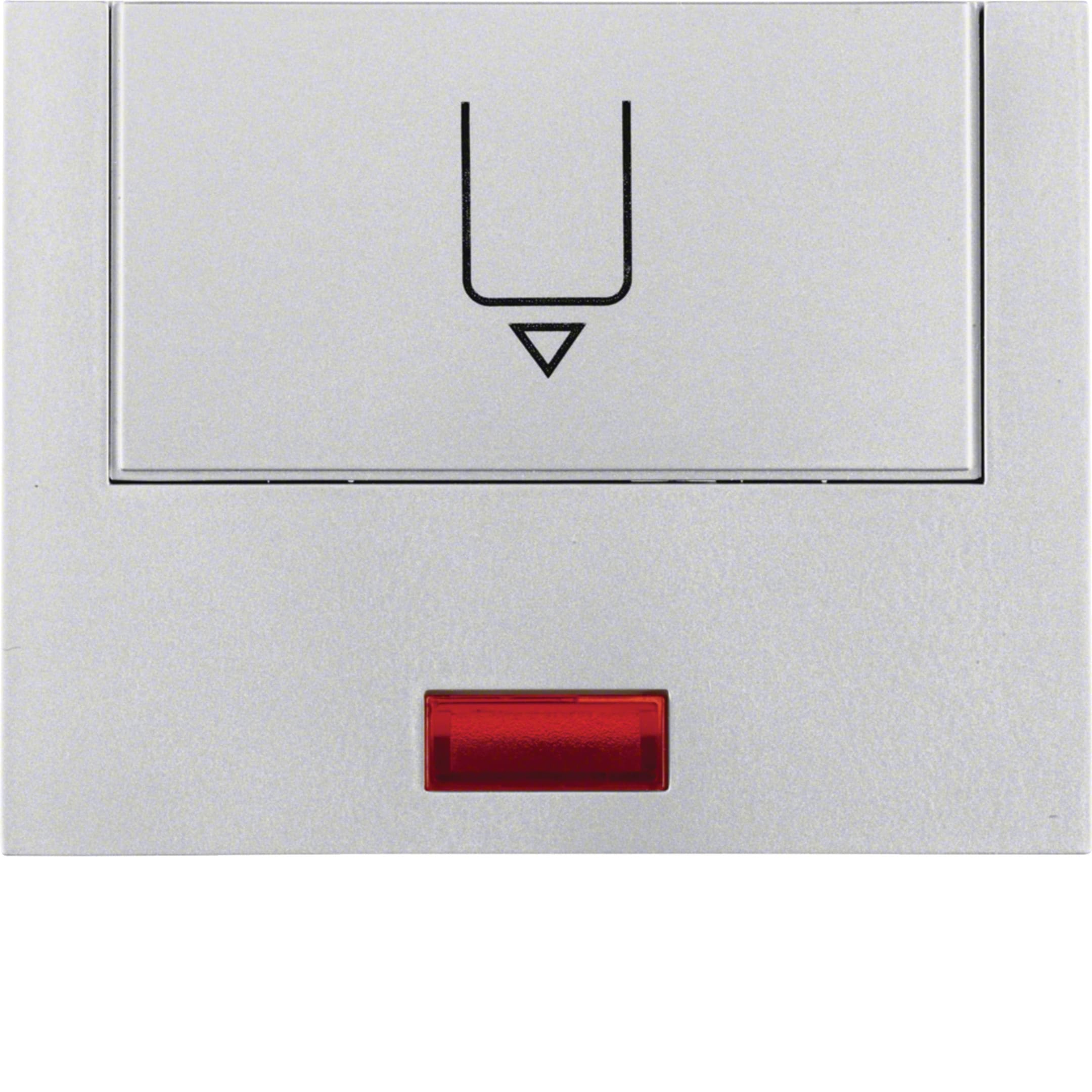 HAGER BOCCHIOTTI - Pezzo centrale con serigrafia per pulsante Hotel Card K.5 alu opaco, verniciato