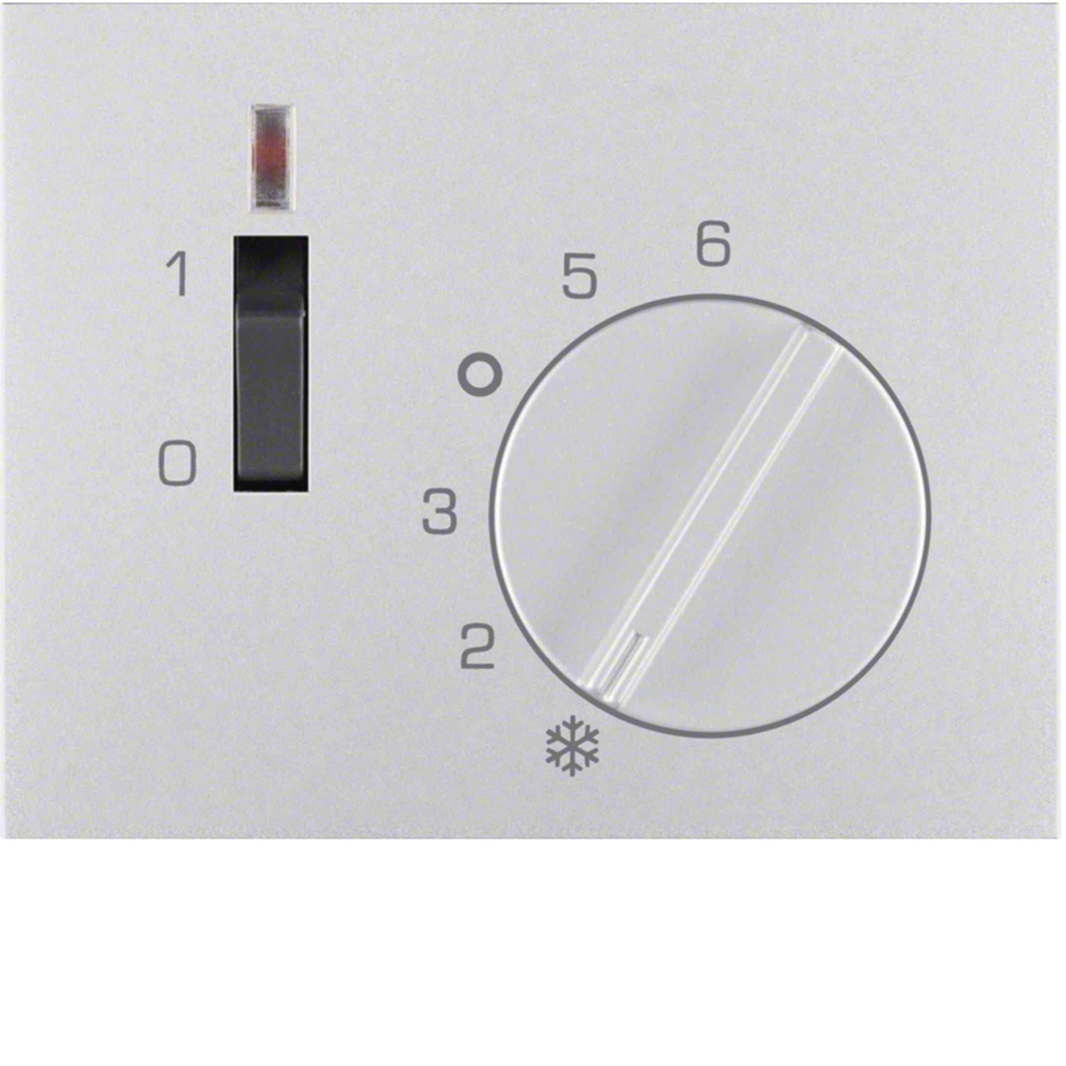 HAGER BOCCHIOTTI - Pezzo centrale x regolatore di temperatura Berker K.1/K.5 alu opaco, verniciato