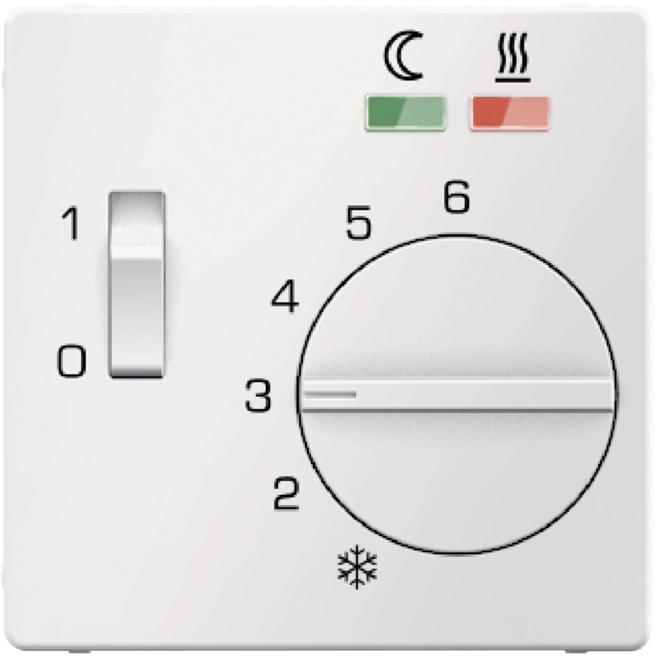HAGER BOCCHIOTTI - Pezzo c.le x Termostato x risc. a pavimento Serie Q.1/Q.3 bianco pol. vellut