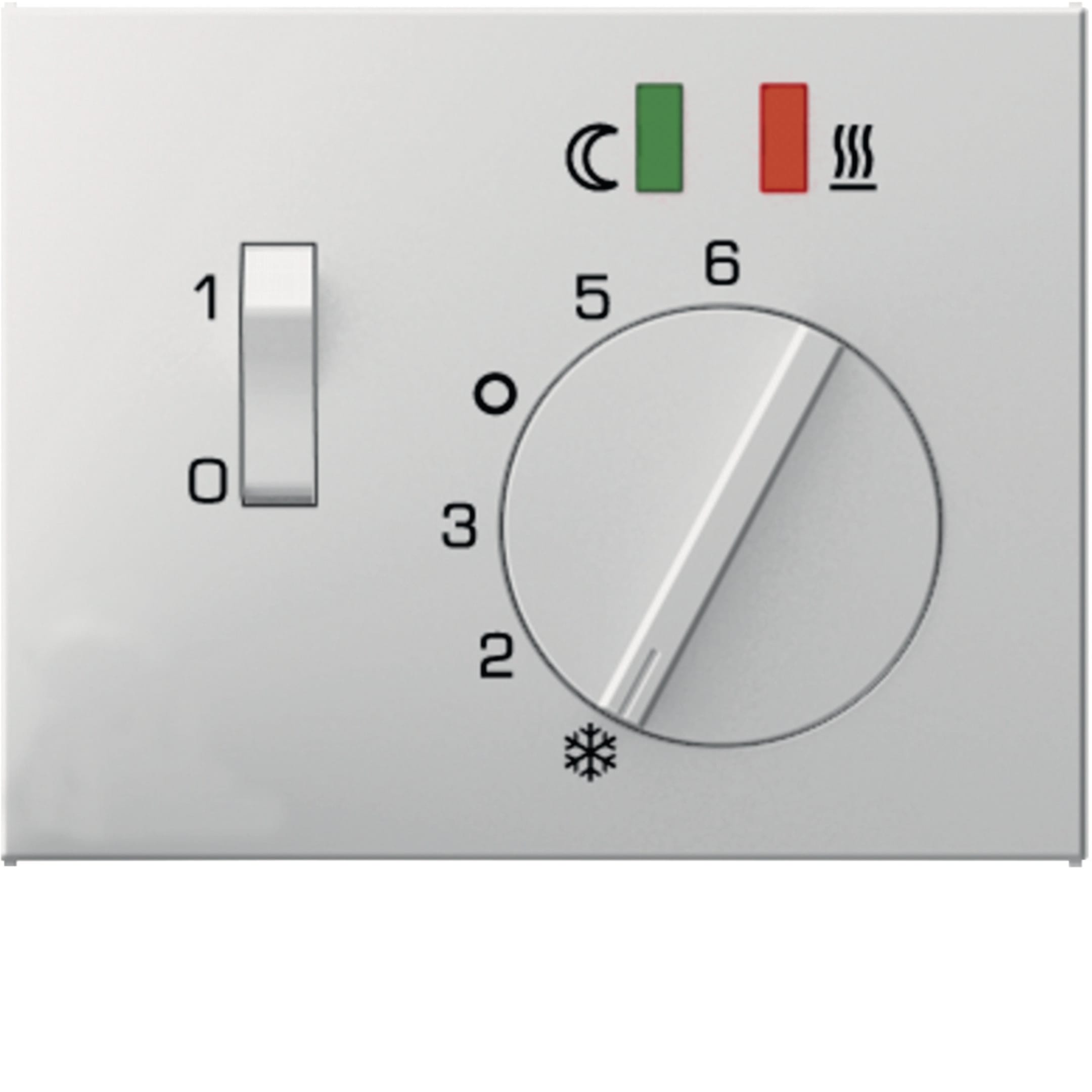 HAGER BOCCHIOTTI - Pezzo c.le x Termostato x risc. a pavimento Serie K.1/K.5 bianco pol. luc.