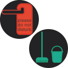 HAGER BOCCHIOTTI - Lamina bicolore + simb. non disturb./pulire camera x segnale lum. tondo a LED