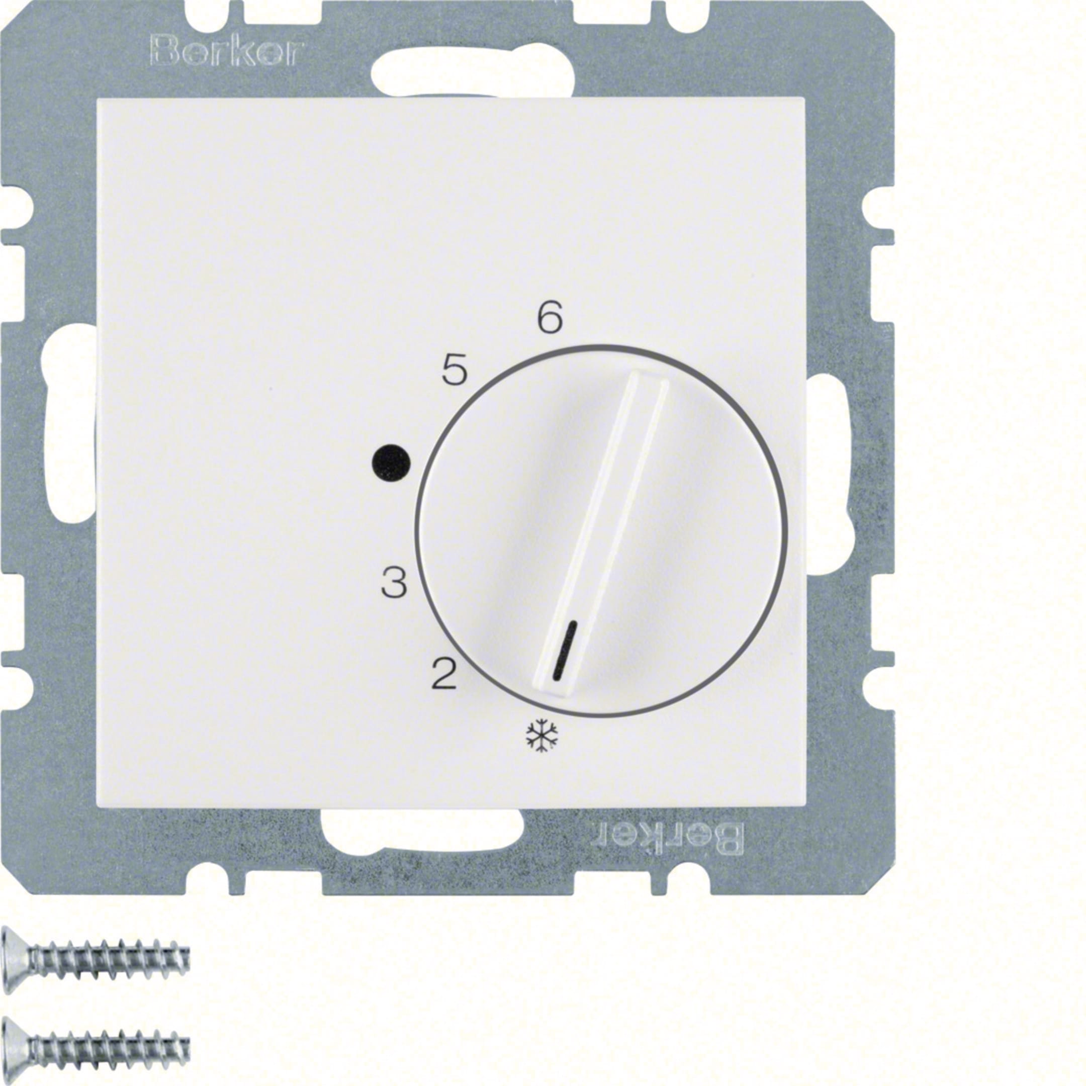 HAGER BOCCHIOTTI - Termostato cont. di commutazione + pezzo c.le Serie S.1/B.3/B.7 bianco pol. opac
