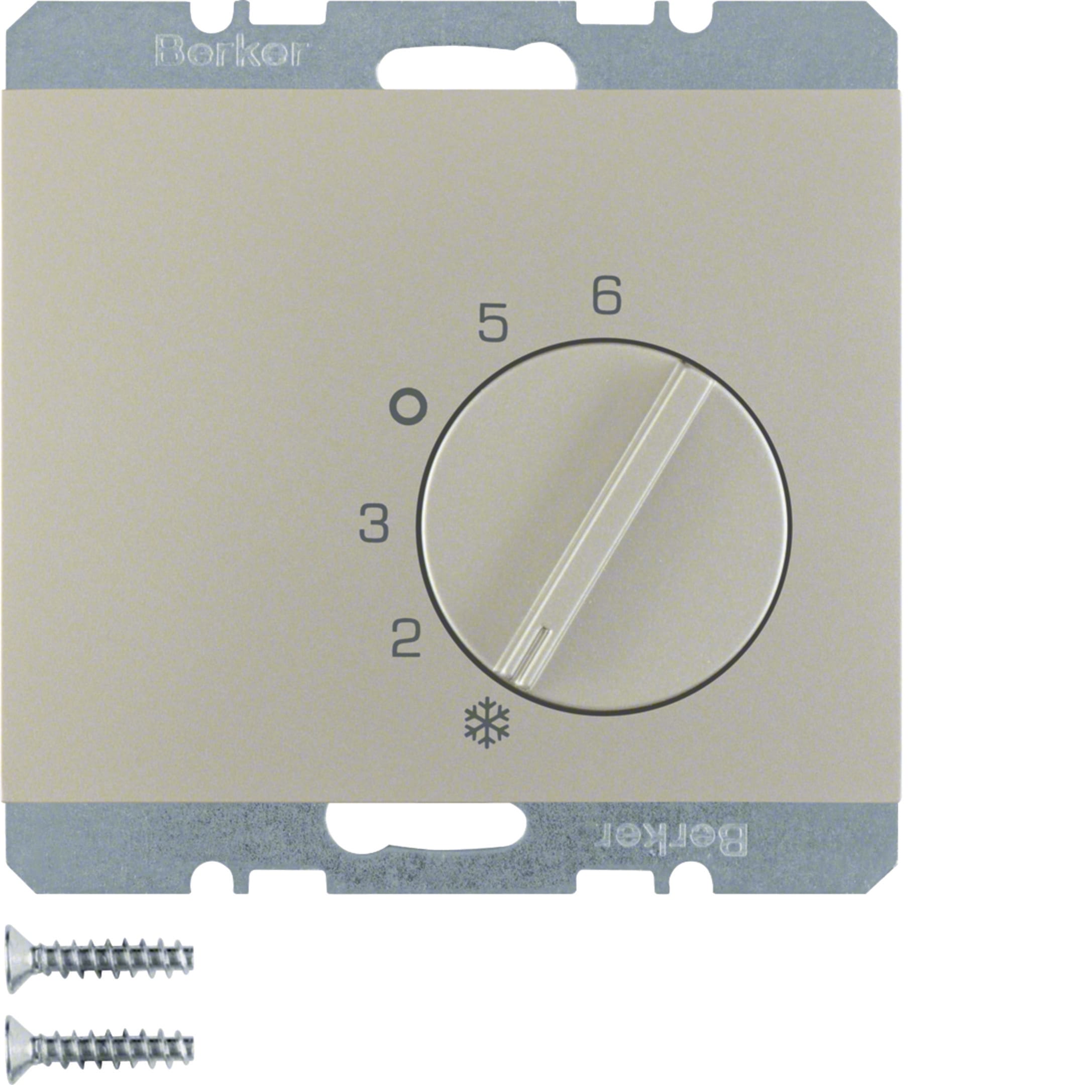HAGER BOCCHIOTTI - Termostato cont. di commutazione + pezzo c.le Serie K.5 acciaio inox opac vern.