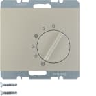 HAGER BOCCHIOTTI - Termostato cont. di commutazione + pezzo c.le Serie K.5 acciaio inox opac vern.