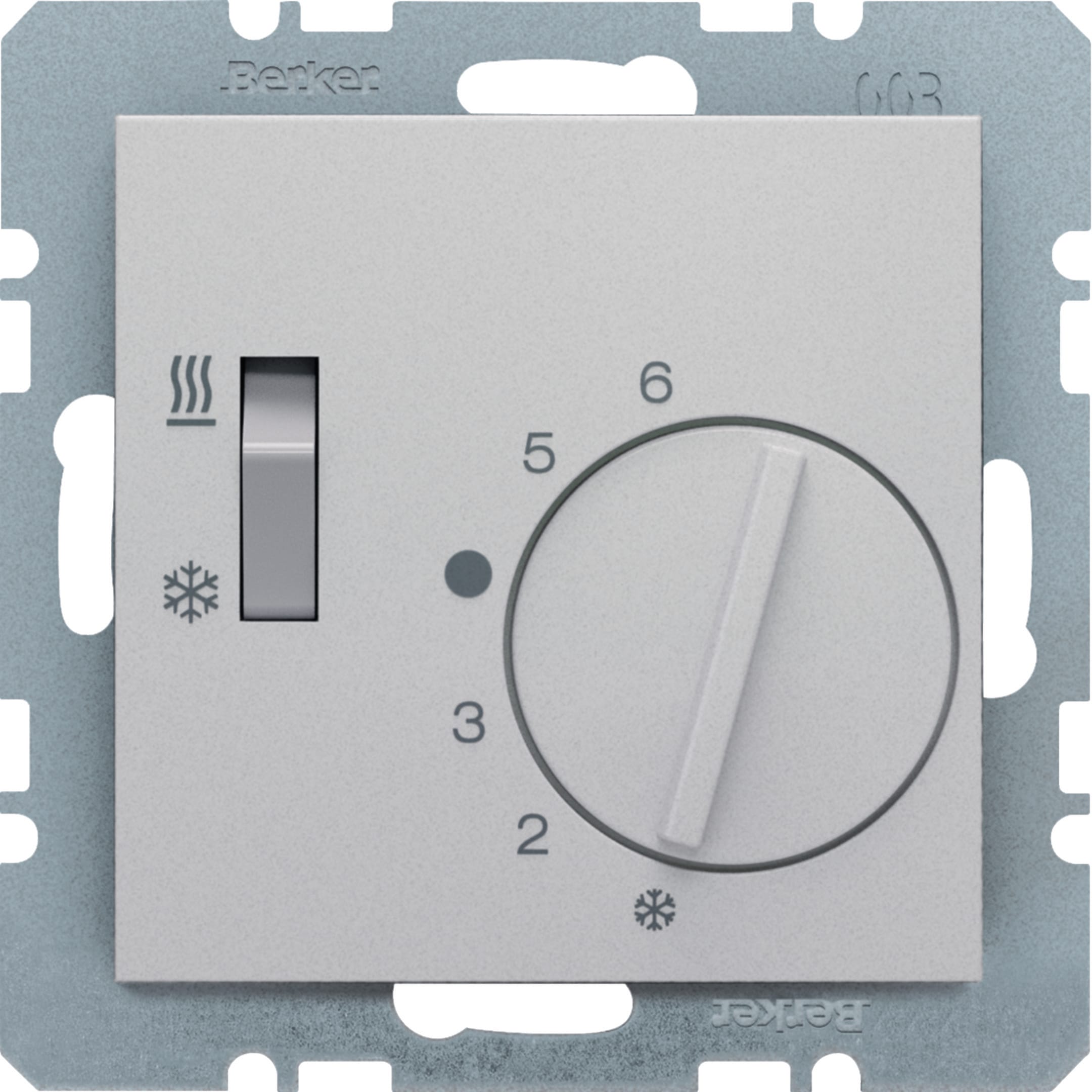 HAGER BOCCHIOTTI - Termostato, deviat., + pezzo c.le + comm. Estate/Inverno S.1 allum. opac