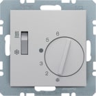 HAGER BOCCHIOTTI - Termostato, deviat., + pezzo c.le + comm. Estate/Inverno S.1 allum. opac