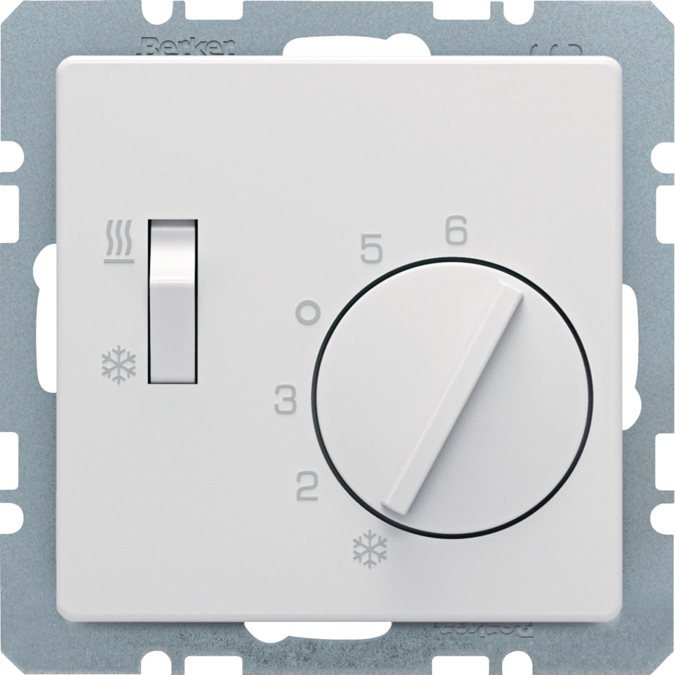 HAGER BOCCHIOTTI - Termostato, deviat., + pezzo c.le + comm. Estate/Inverno Q.x bianco polar vellut