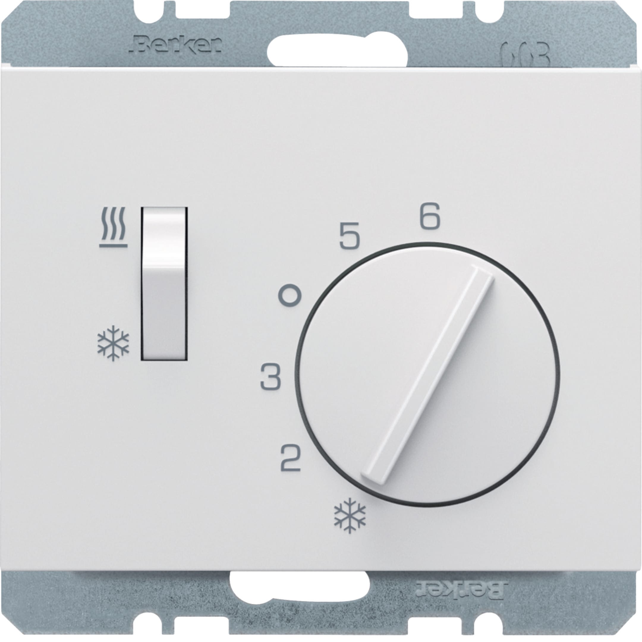 HAGER BOCCHIOTTI - Termostato, deviat., + pezzo c.le + comm. Estate/Inverno K.x bianco pol. luc.