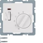 HAGER BOCCHIOTTI - Termostato, cont. NC, + pezzo c.le Serie Q.1/Q.3 bianco polare vellut