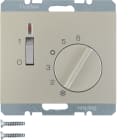 HAGER BOCCHIOTTI - Termostato, cont. NC, + pezzo c.le Serie K.5 acciaio inox opac, vern.