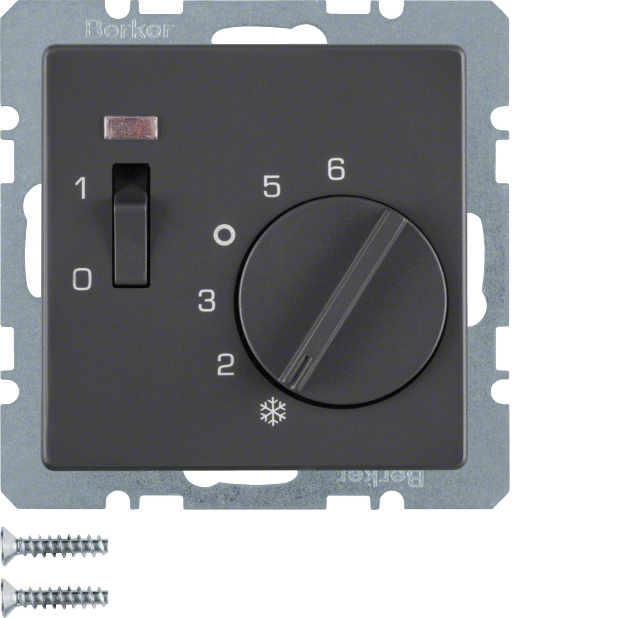 HAGER BOCCHIOTTI - Termostato cont. NC + pezzo c.le 24 V CA/CC Serie Q.1/Q.3 antrac.vellut vern.