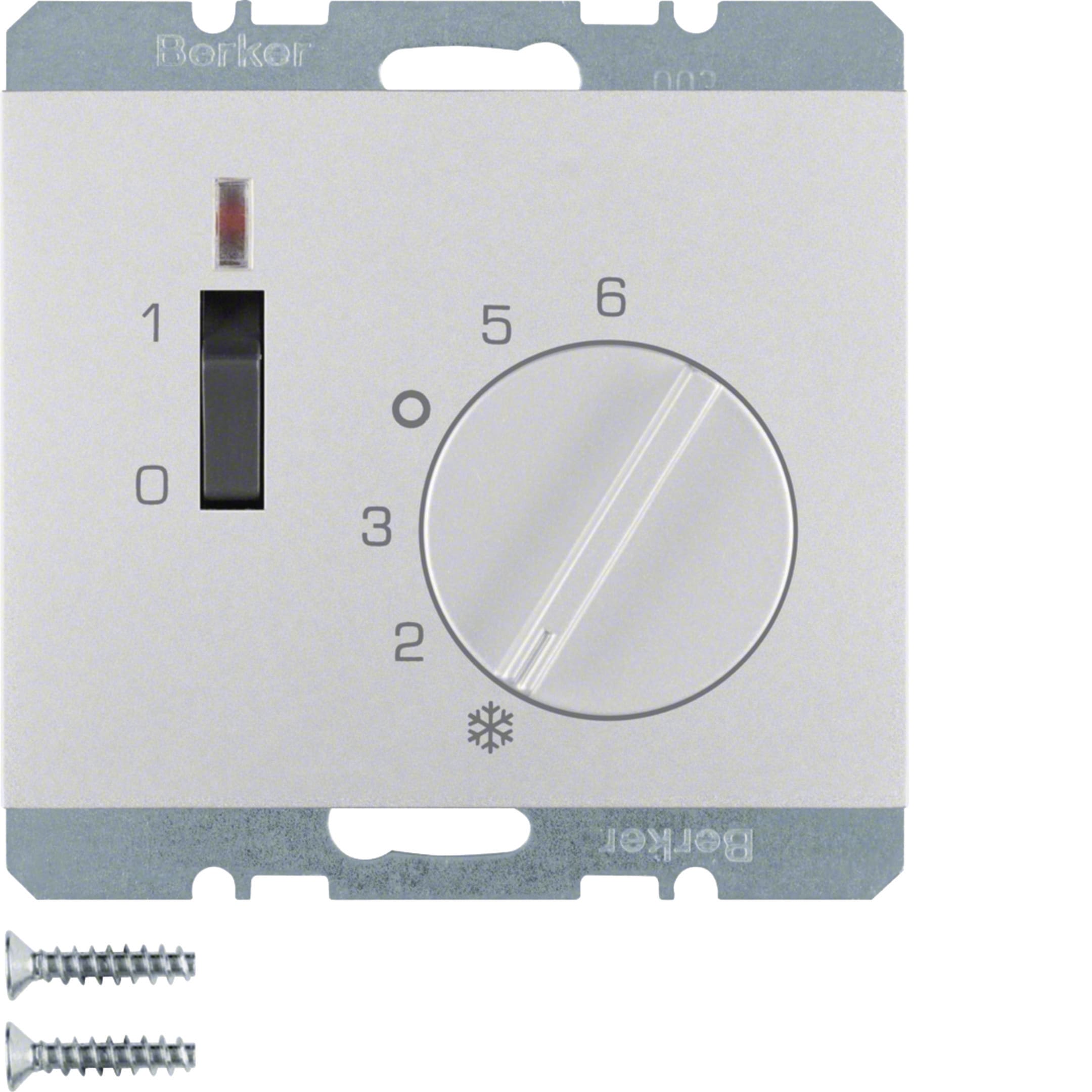 HAGER BOCCHIOTTI - Termostato, cont. NC, + pezzo c.le, 24 V CA/CC Serie K.5 alu opac, vern.