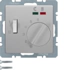 HAGER BOCCHIOTTI - Termostato cont. NA + pezzo c.le x risc. a pavim. Serie Q.1/Q.3 alu vellut vern.