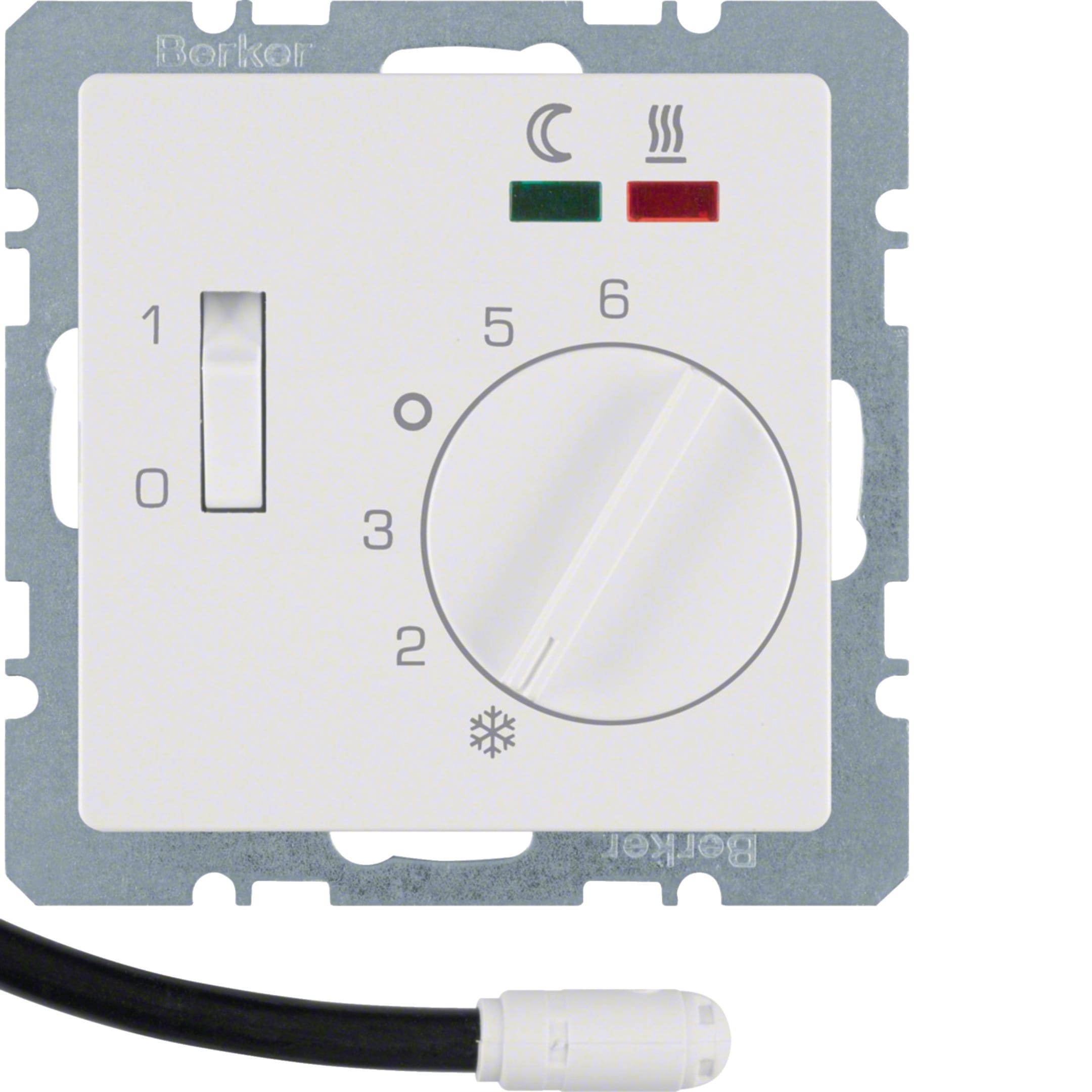 HAGER BOCCHIOTTI - Termost. cont. NA + mostrina x risc. a pavim. Serie Q.1/Q.3 bianco pol. vellut