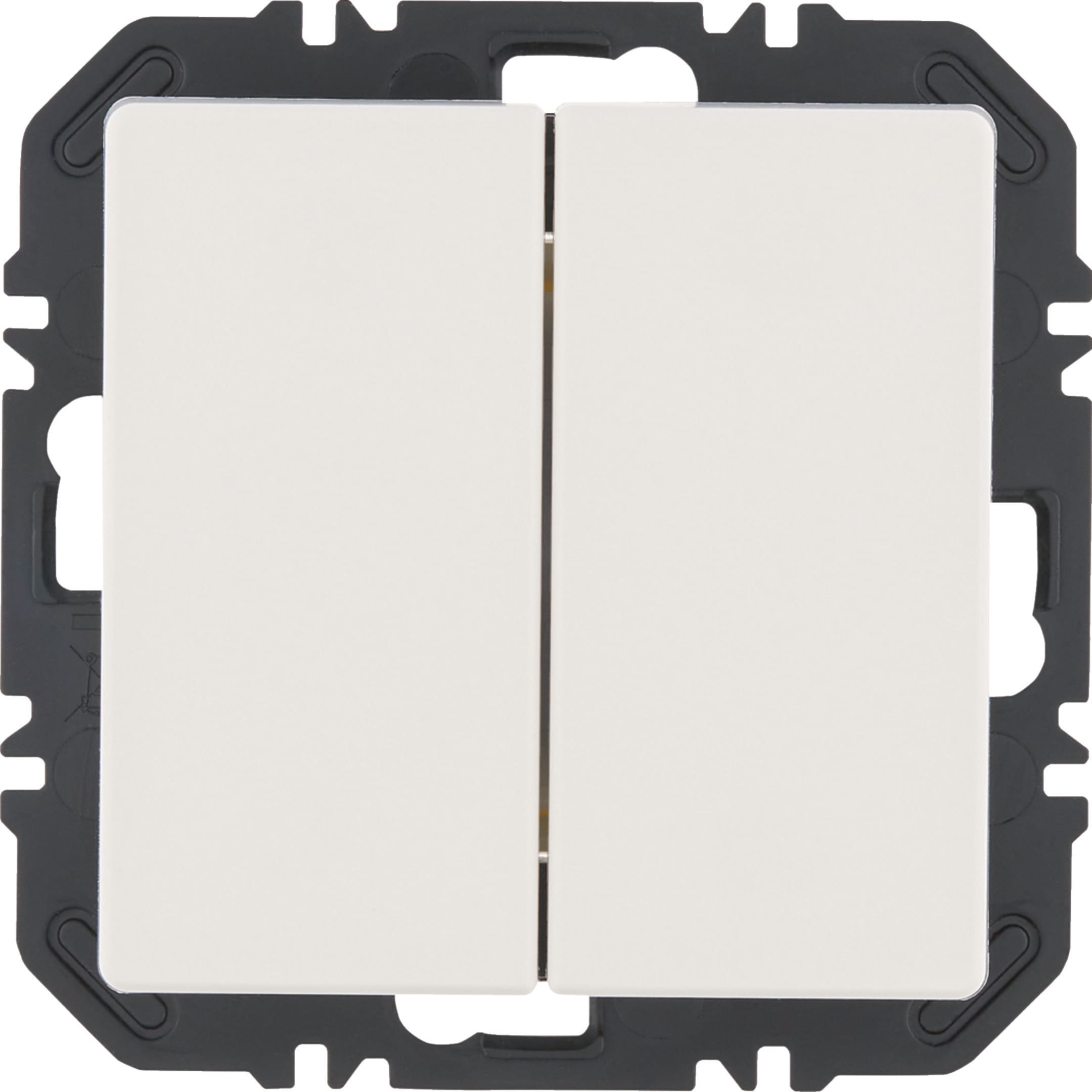 HAGER BOCCHIOTTI - Modulo EnOcean con bilanciere doppio, Q.x velluto bianco polare