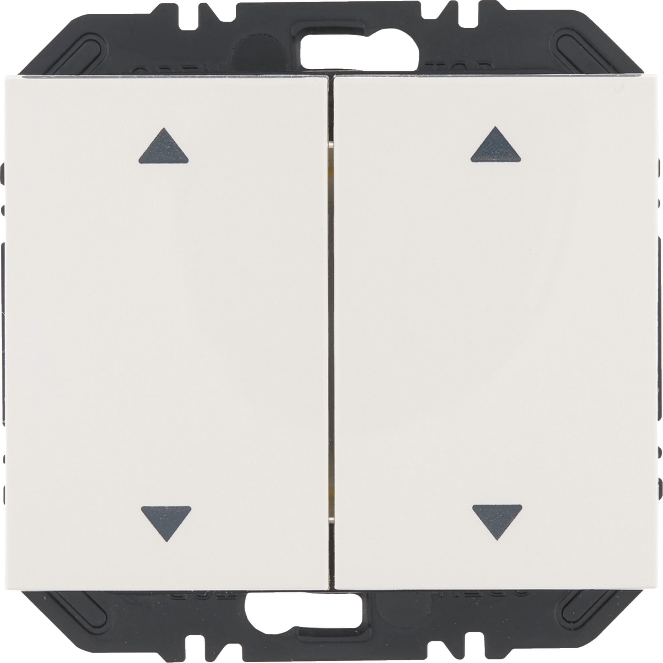 HAGER BOCCHIOTTI - Modulo EnOcean con bilanciere doppio con frecce, K.x bianco polare
