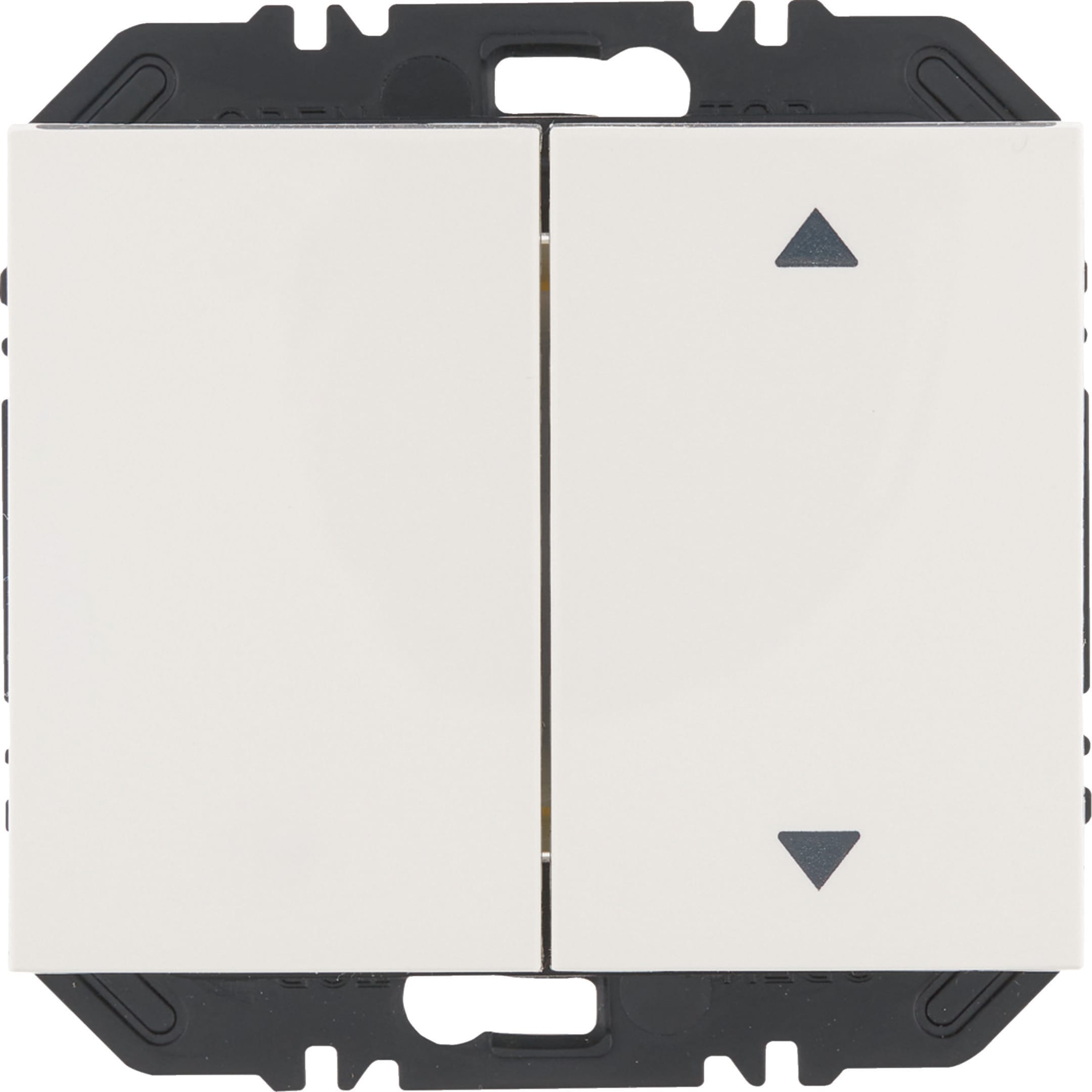 HAGER BOCCHIOTTI - Modulo EnOcean con bilanciere doppio con frecce a lato, K.x bianco polare