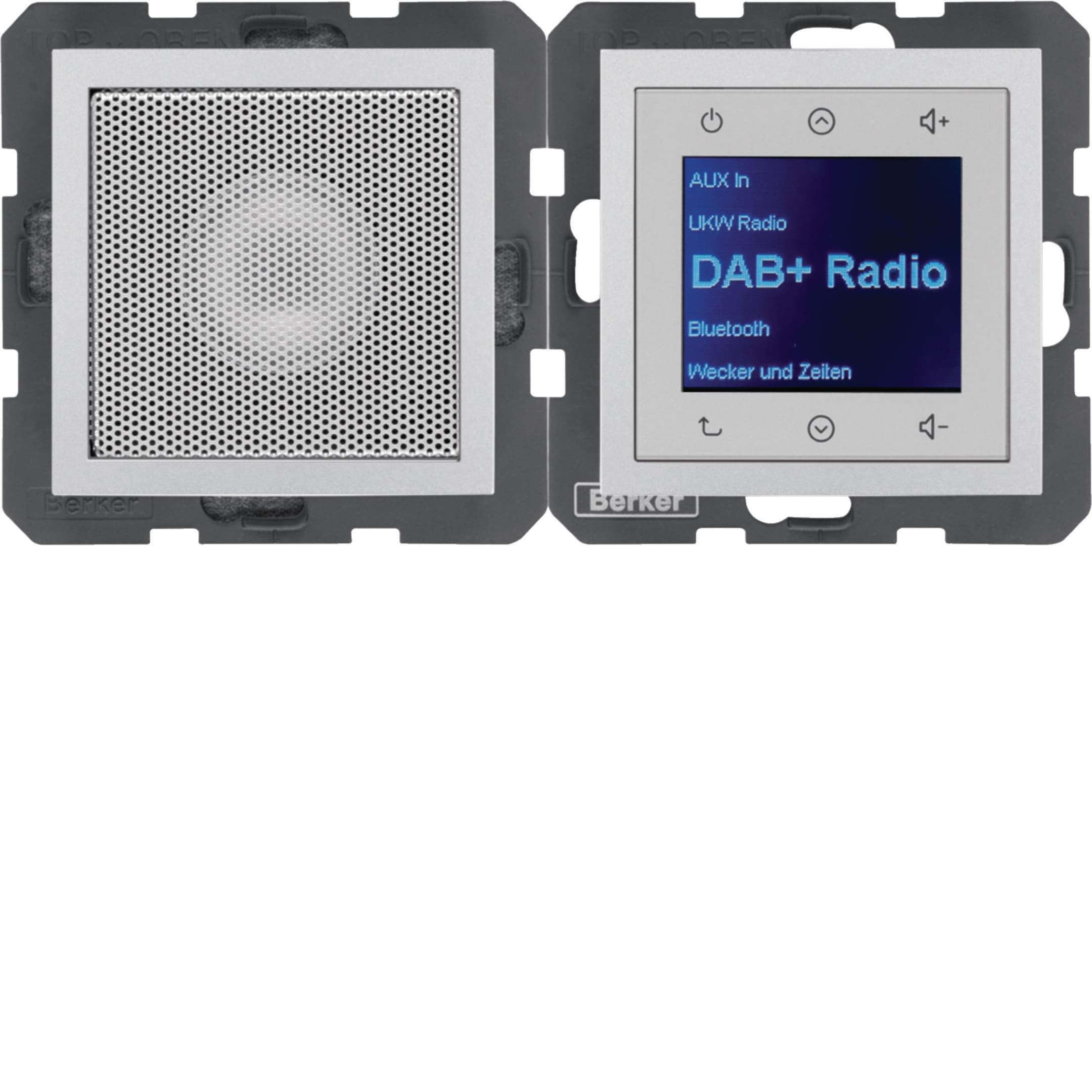 HAGER BOCCHIOTTI - Radio Touch con altoparlante DAB+, S.1/B.x alluminio laccato opaco