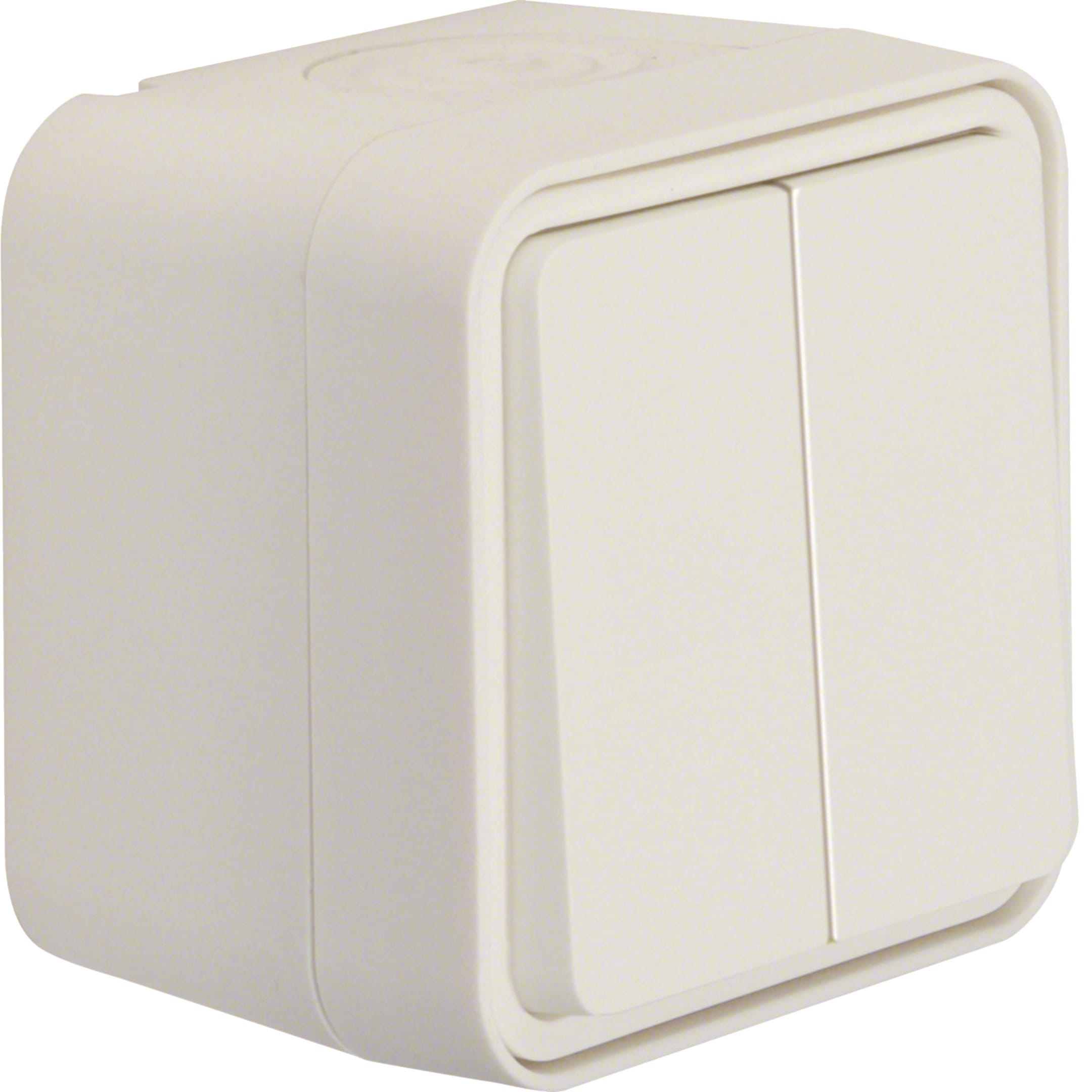 HAGER BOCCHIOTTI - Interruttore doppio a parete Berker W.1 bianco polare opaco