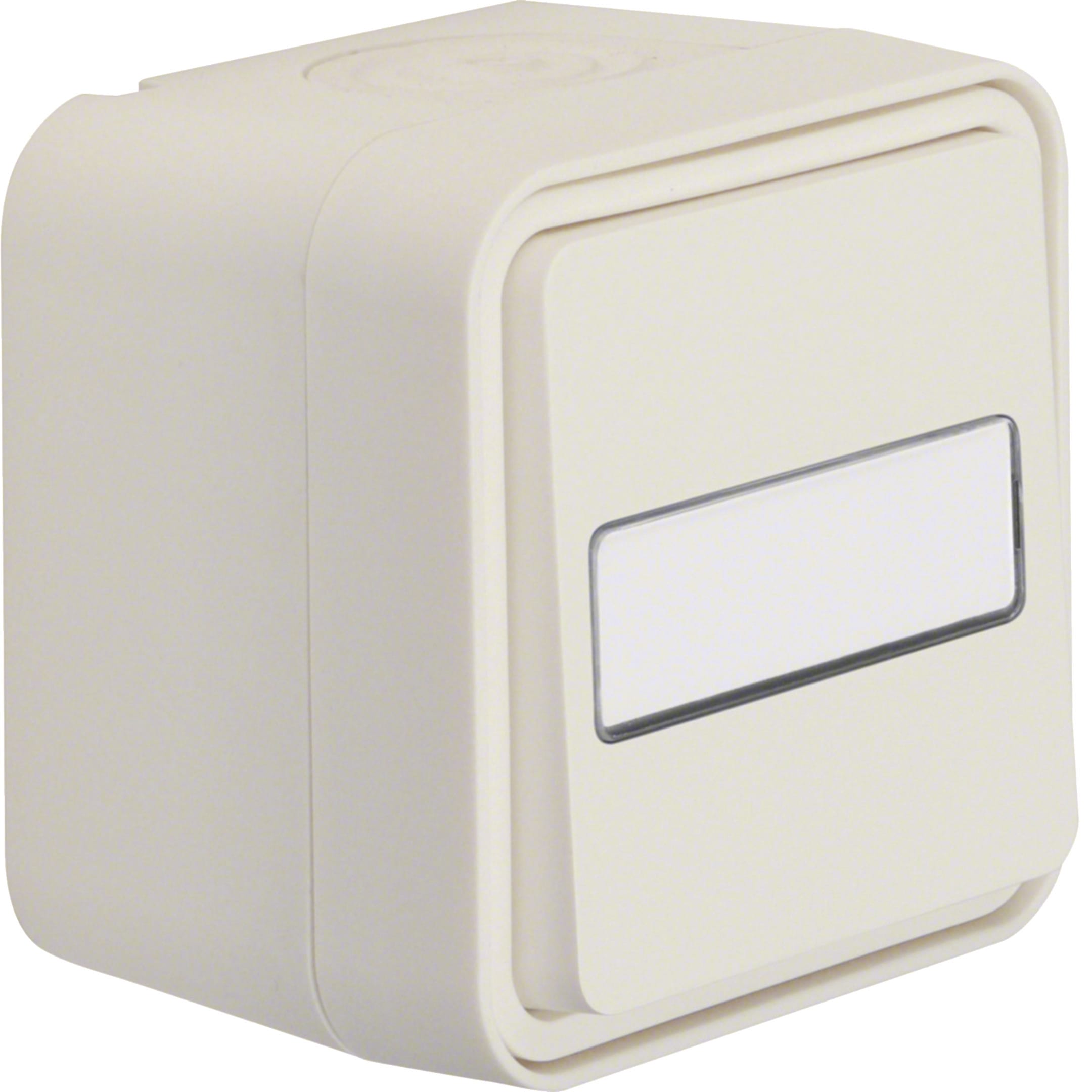 HAGER BOCCHIOTTI - Deviatore a parete con portaetichetta illuminato Berker W.1 bianco polare opaco