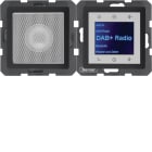 HAGER BOCCHIOTTI - Radio Touch con altoparlanti DAB+ / Bluetooth, finitura vellutata Q.x antracite