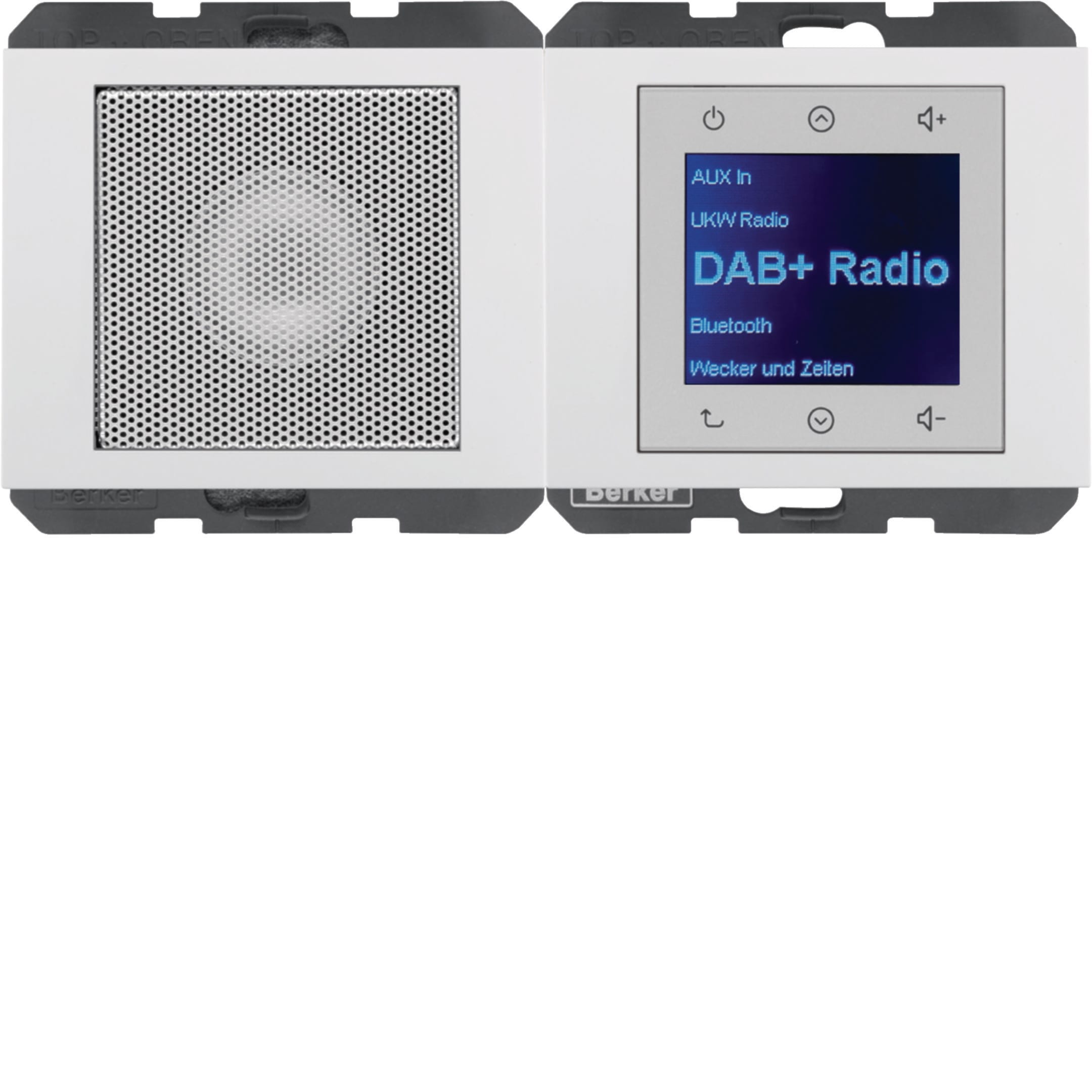 HAGER BOCCHIOTTI - Radio Touch con altoparlante DAB+ / Bluetooth, K.x bianco polare lucido