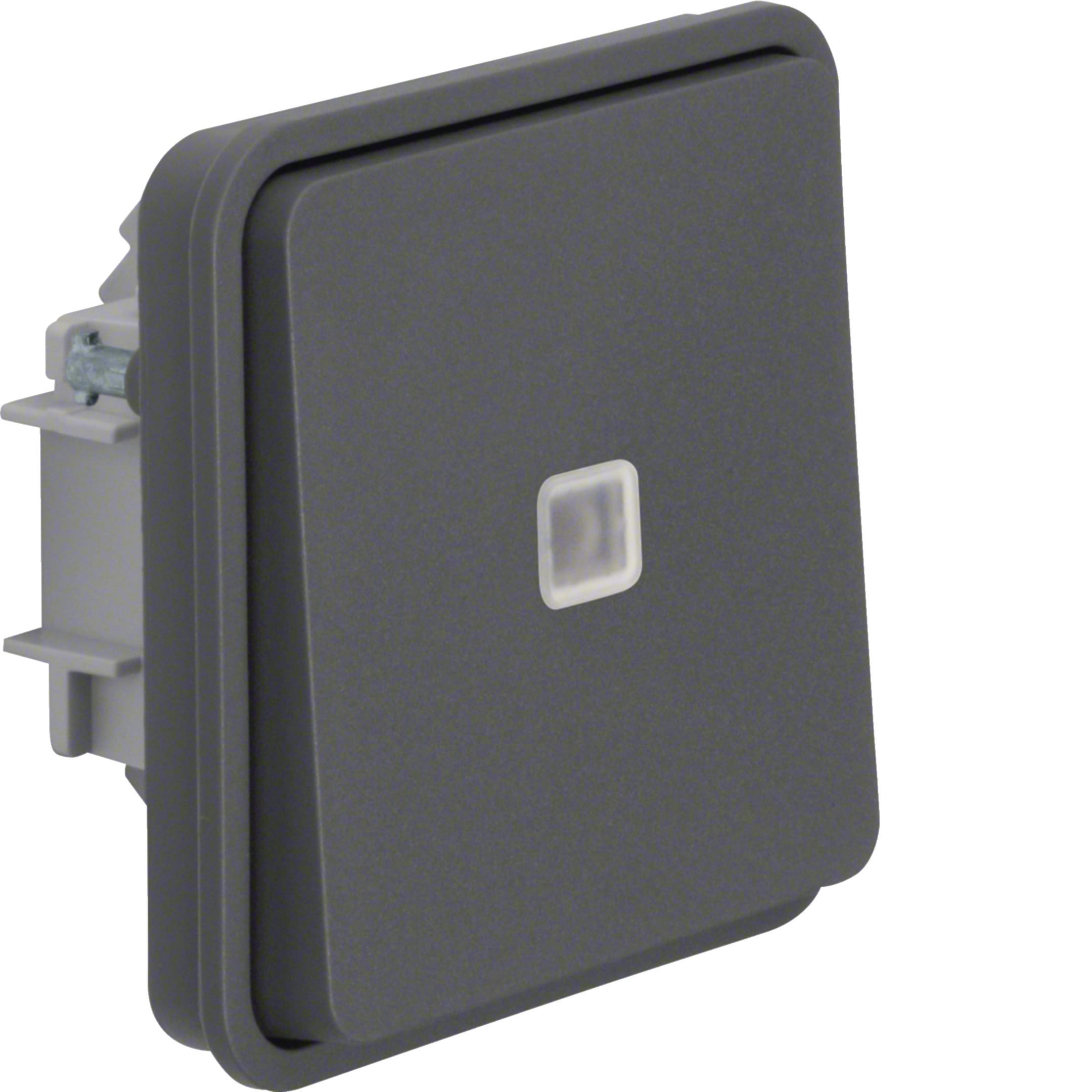 HAGER BOCCHIOTTI - Supporto Deviat. con Bilanc. illuminato Serie W.1 grigio opac