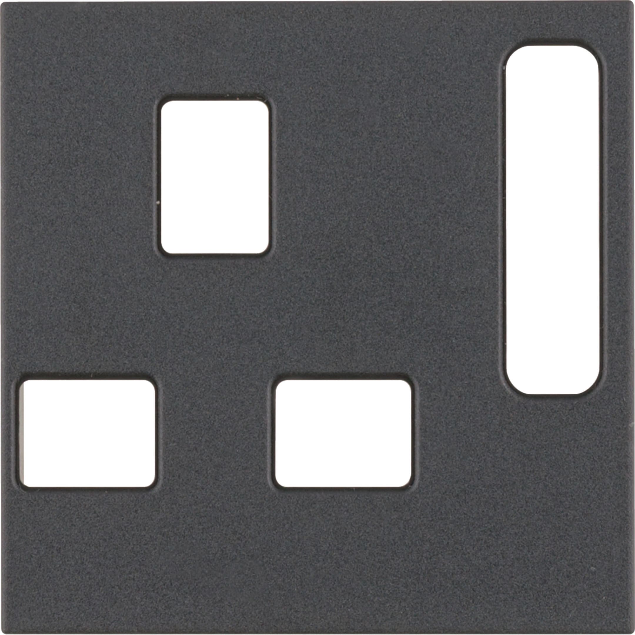 HAGER BOCCHIOTTI - Pezzo centrale per prese, BRITISH STANDARD disinseribile B.3/B.7 antracite opaco