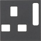 HAGER BOCCHIOTTI - Pezzo centrale per prese, BRITISH STANDARD disinseribile B.3/B.7 antracite opaco
