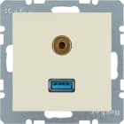 HAGER BOCCHIOTTI - Presa USB / 3,5 mm audio Berker S.1 bianco lucido