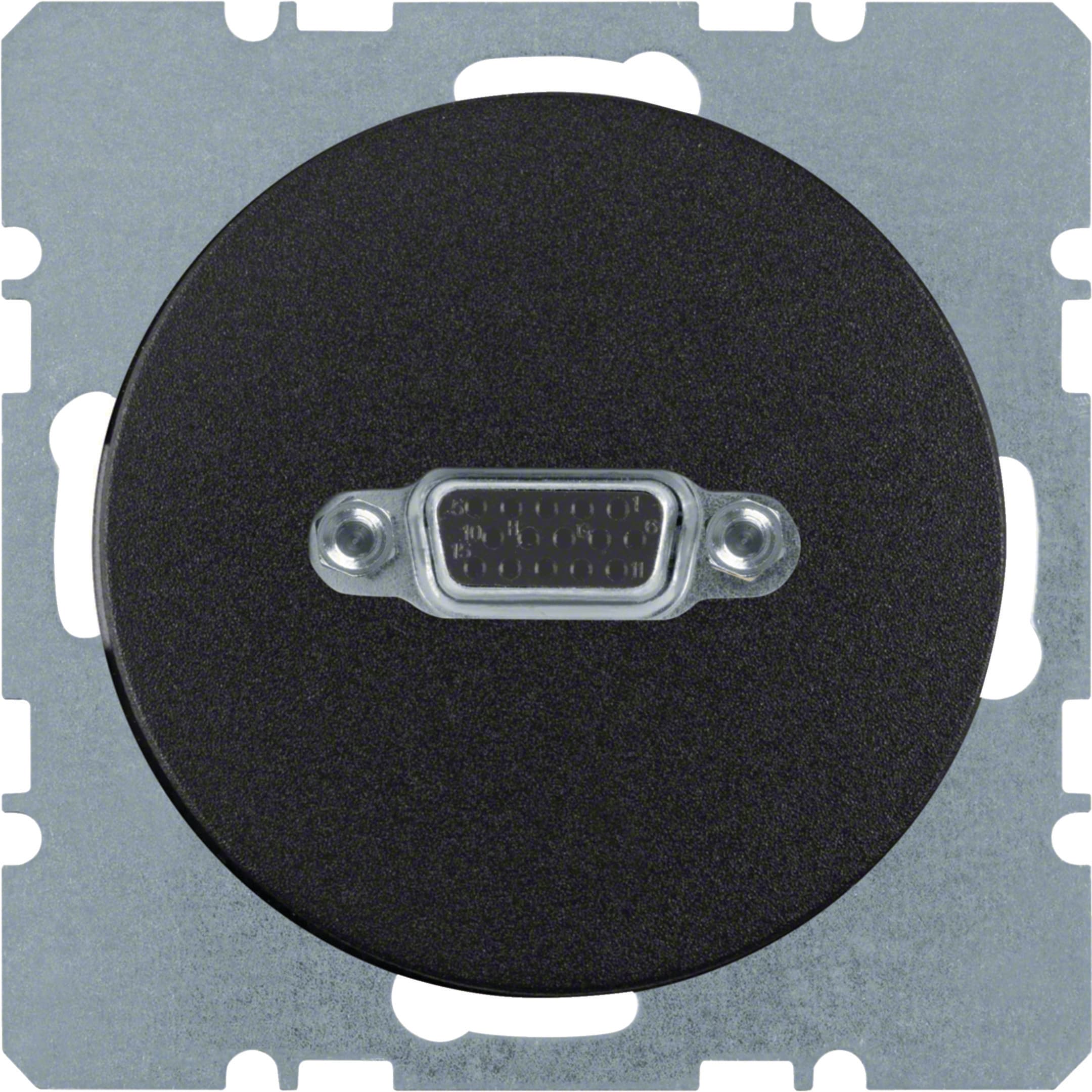 HAGER BOCCHIOTTI - Presa VGA posteriore Berker R.1/R.3 nero lucido