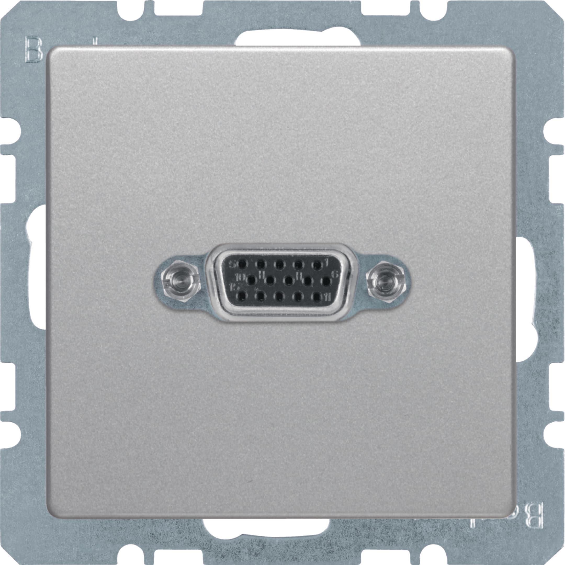 HAGER BOCCHIOTTI - Presa VGA posteriore Berker Q.1/Q.3 alu velluto, verniciato