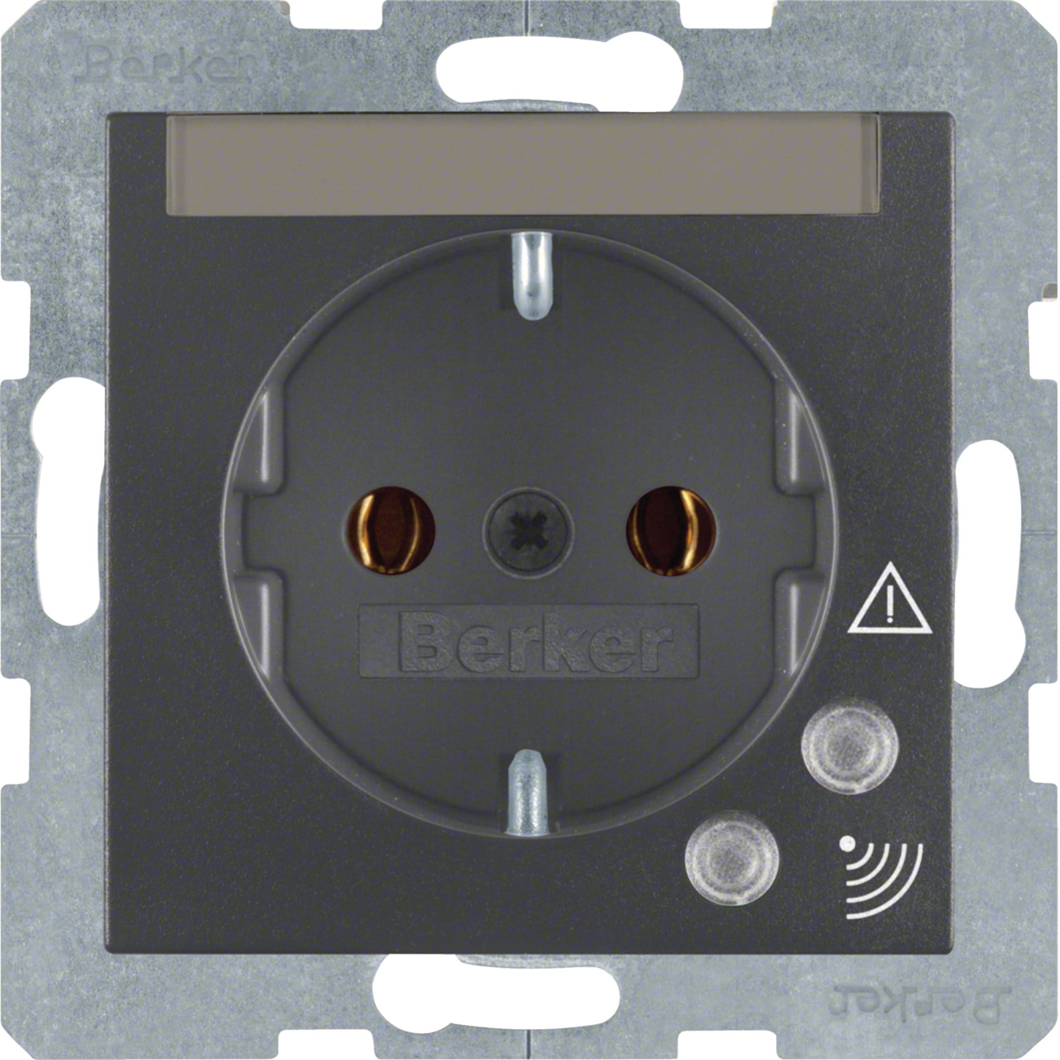 HAGER BOCCHIOTTI - Presa SCHUKO con protezione contro sovratensioni Berker B.3/B.7 antracite opaco