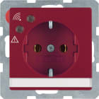 HAGER BOCCHIOTTI - Presa SCHUKO con protezione contro sovratensioni Berker Q.1/Q.3 rosso velluto