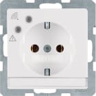 HAGER BOCCHIOTTI - Presa SCHUKO con protezione contro sovratensioni Q.1/Q.3 bianco polare velluto