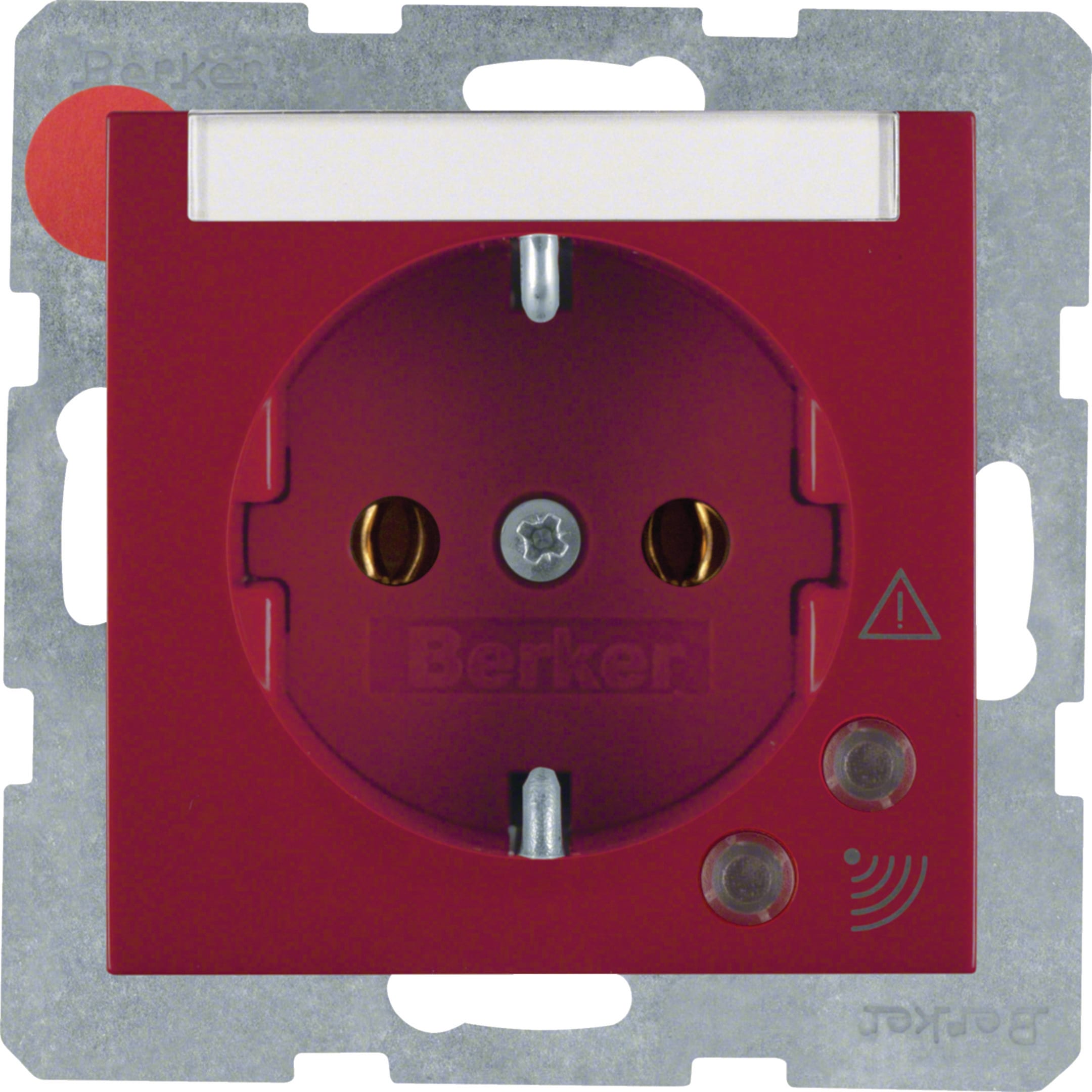 HAGER BOCCHIOTTI - Presa SCHUKO con protezione contro sovratensioni Berker S.1/B.3/B.7 rosso lucido