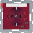 HAGER BOCCHIOTTI - Presa SCHUKO con protezione contro sovratensioni Berker S.1/B.3/B.7 rosso lucido