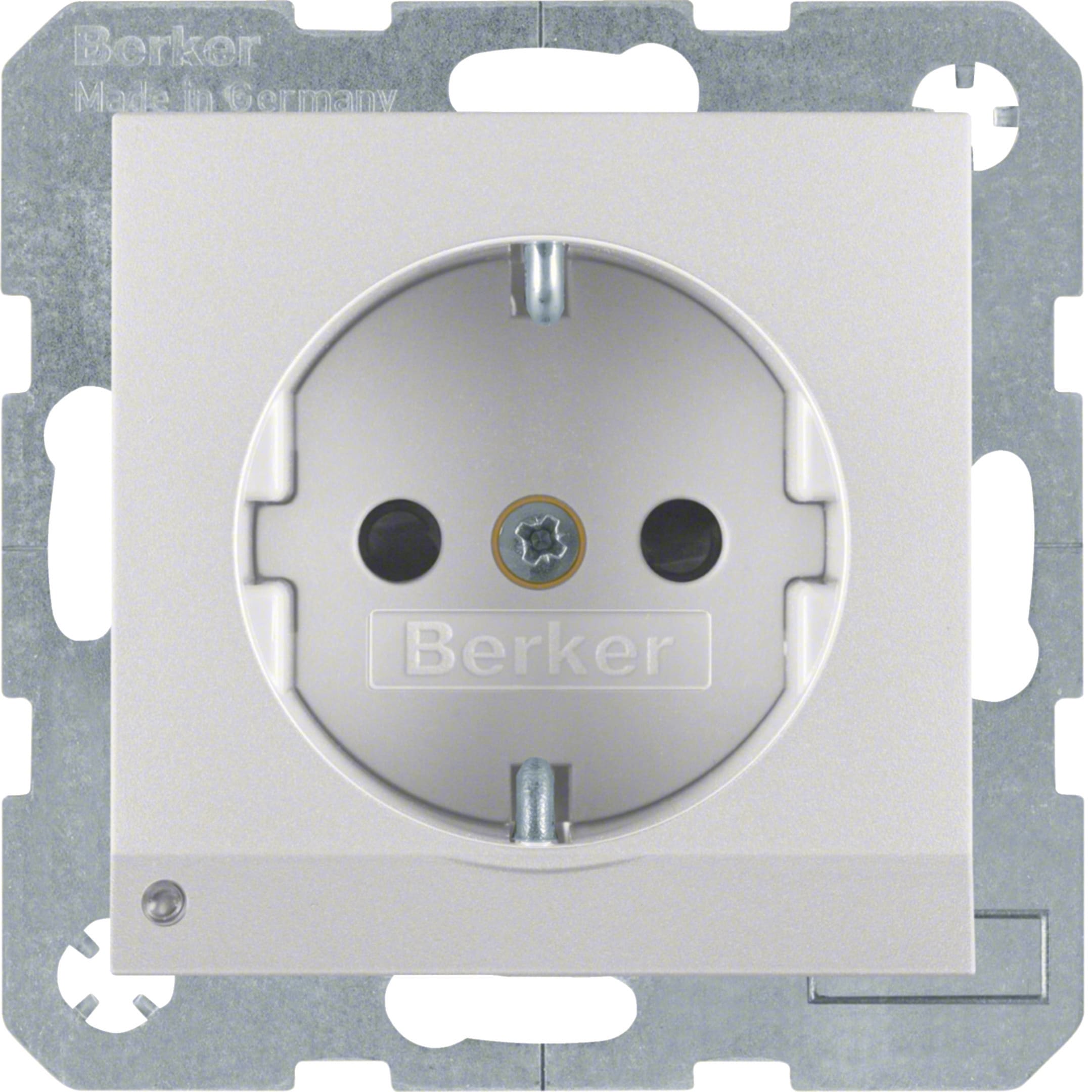 HAGER BOCCHIOTTI - Presa SCHUKO con luce di orientamento LED Berker B.7 alu opaco, verniciato
