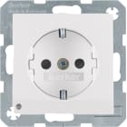 HAGER BOCCHIOTTI - Presa SCHUKO con luce di orientamento LED Berker S.1/B.3/B.7 bianco polare opaco