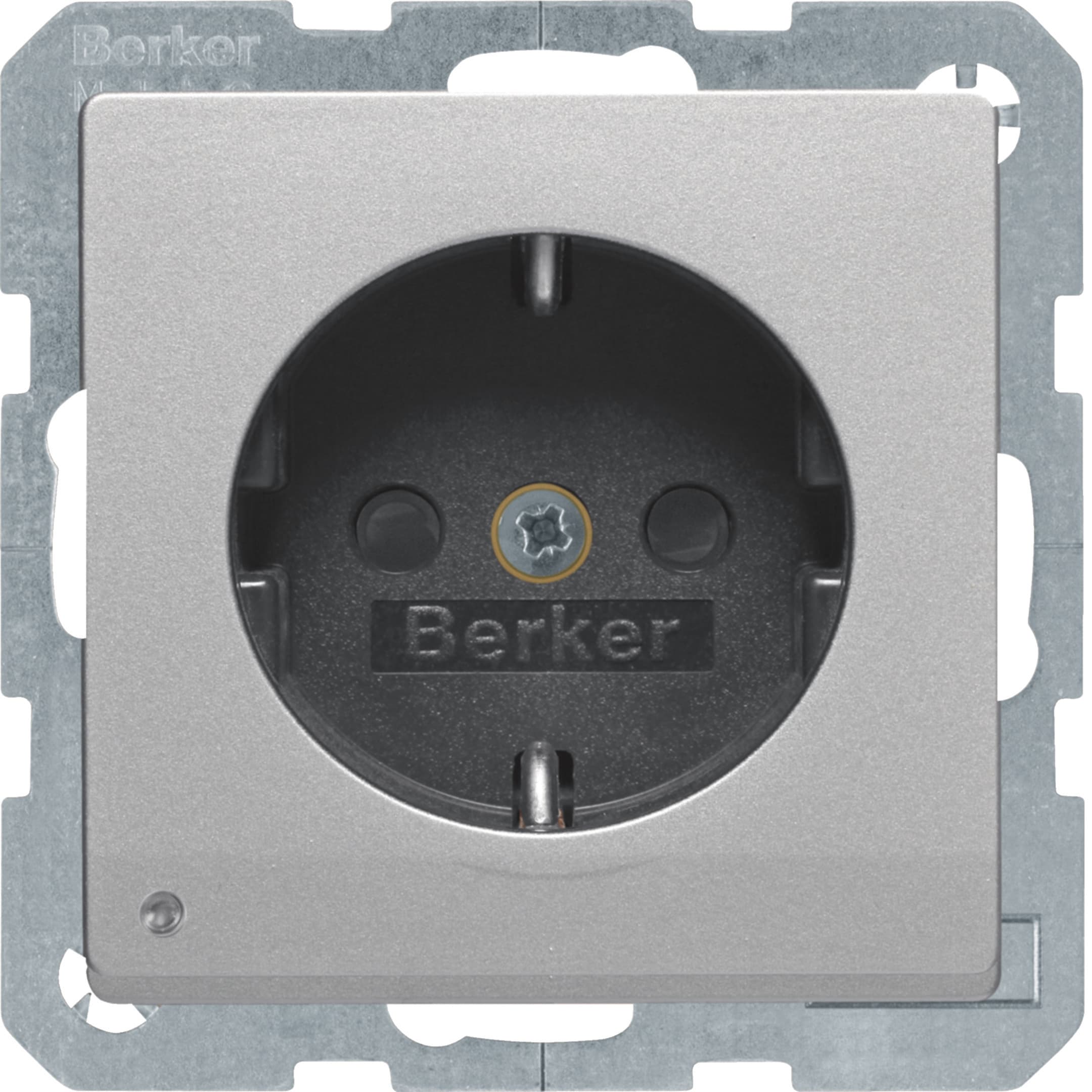 HAGER BOCCHIOTTI - Presa SCHUKO con luce di orientamento LED Berker Q.1/Q.3 alu velluto, vernic.