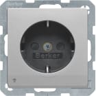 HAGER BOCCHIOTTI - Presa SCHUKO con luce di orientamento LED Berker Q.1/Q.3 alu velluto, vernic.