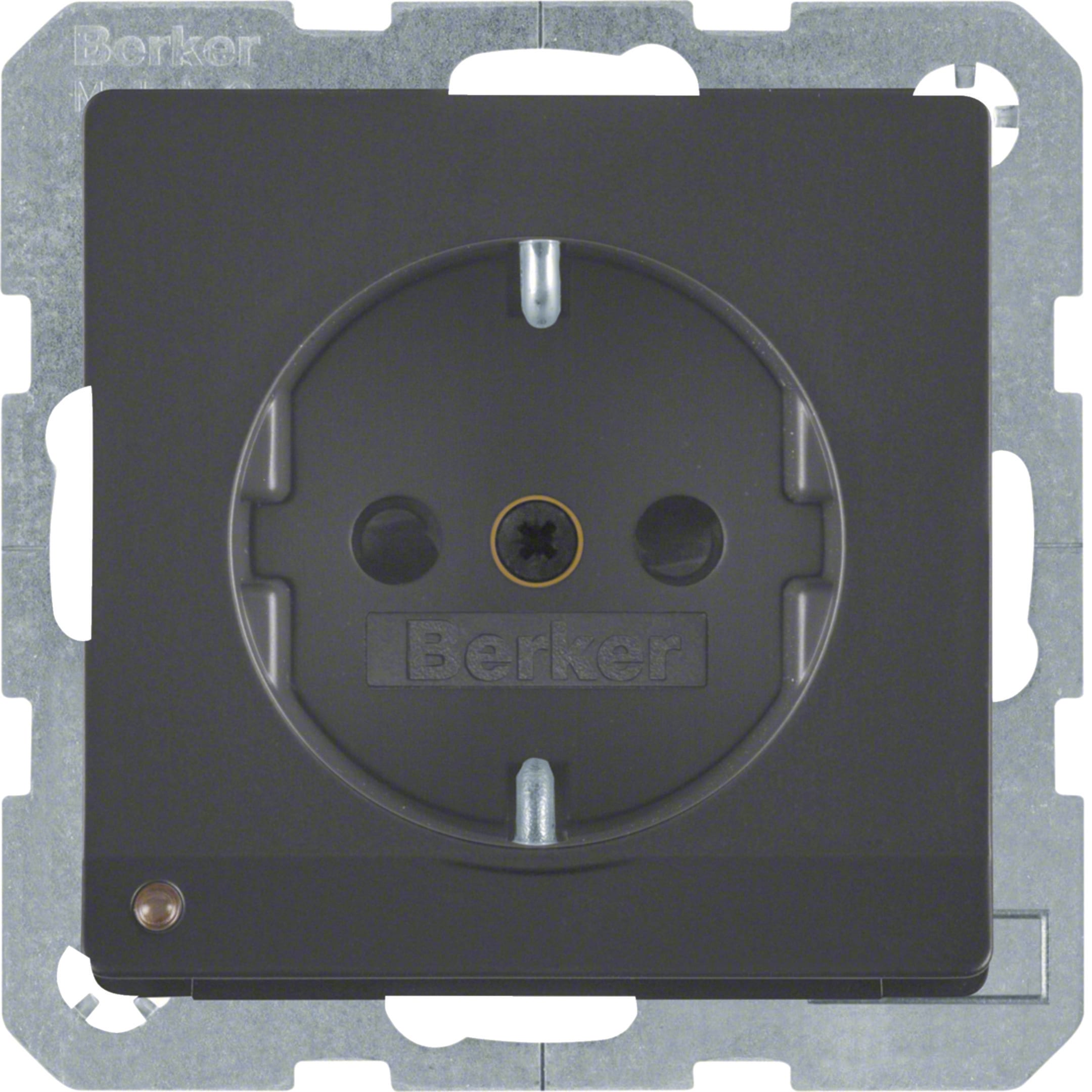 HAGER BOCCHIOTTI - Presa SCHUKO con luce di orientamento LED Q.1/Q.3 antracite velluto, verniciato