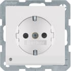 HAGER BOCCHIOTTI - Presa SCHUKO con luce di orientamento LED Berker Q.1/Q.3 bianco polare velluto