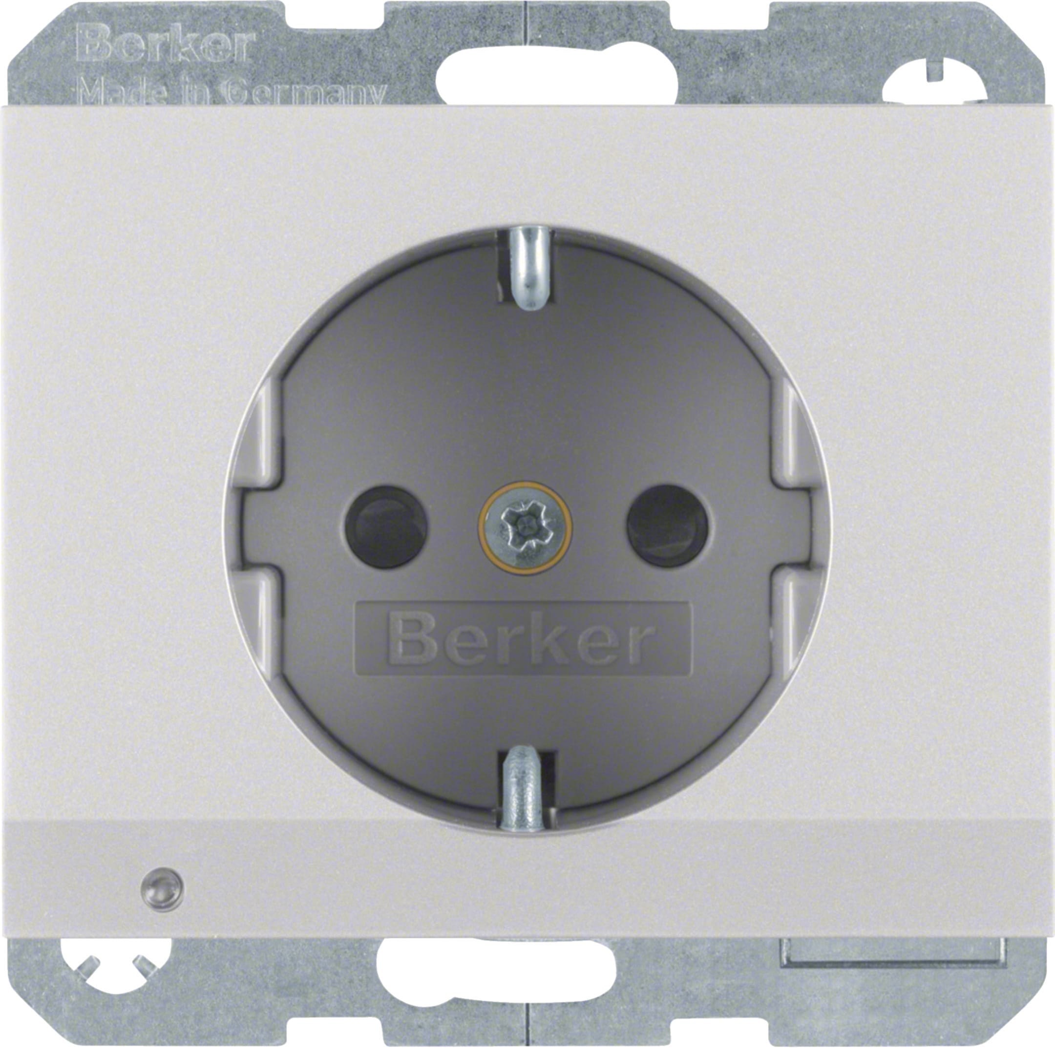 HAGER BOCCHIOTTI - Presa SCHUKO con luce di orientamento LED Berker K.5 alu opaco, verniciato
