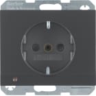 HAGER BOCCHIOTTI - Presa SCHUKO con luce di orientamento LED Berker K.1 antracite opaco, vernic.