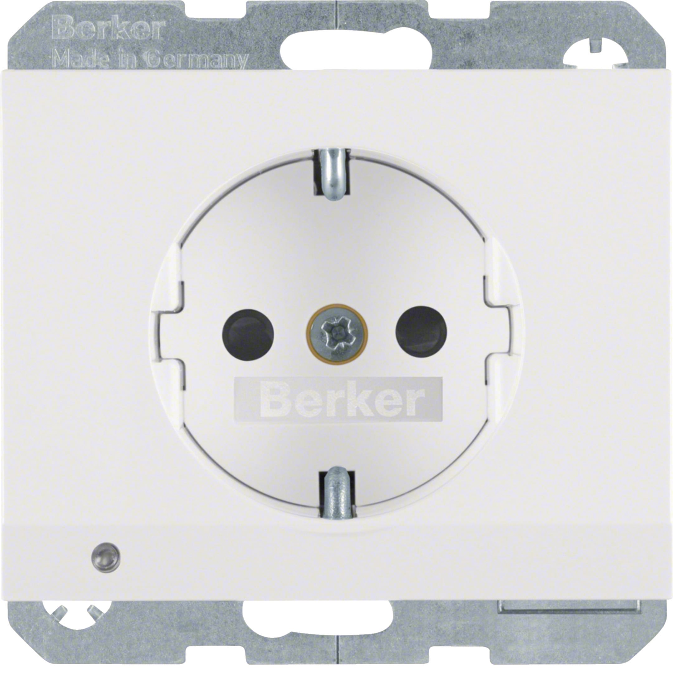 HAGER BOCCHIOTTI - Presa SCHUKO con luce di orientamento LED Berker K.1 bianco polare lucido