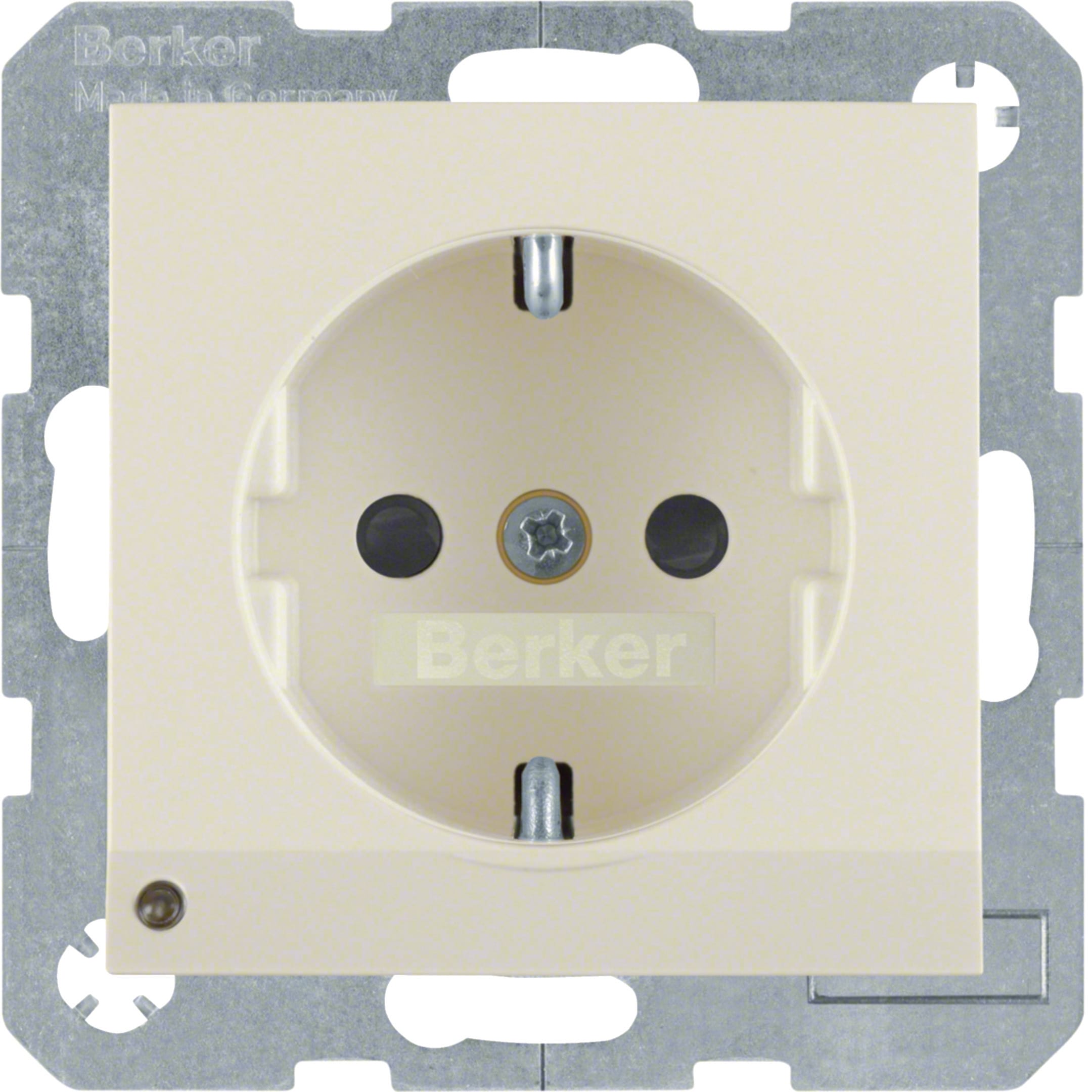 HAGER BOCCHIOTTI - Presa SCHUKO con luce di orientamento LED Berker S.1 bianco lucido
