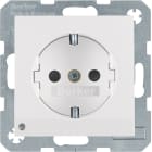 HAGER BOCCHIOTTI - Presa SCHUKO con luce di orientamento LED Berker S.1/B.3/B.7 bianco polare lucid