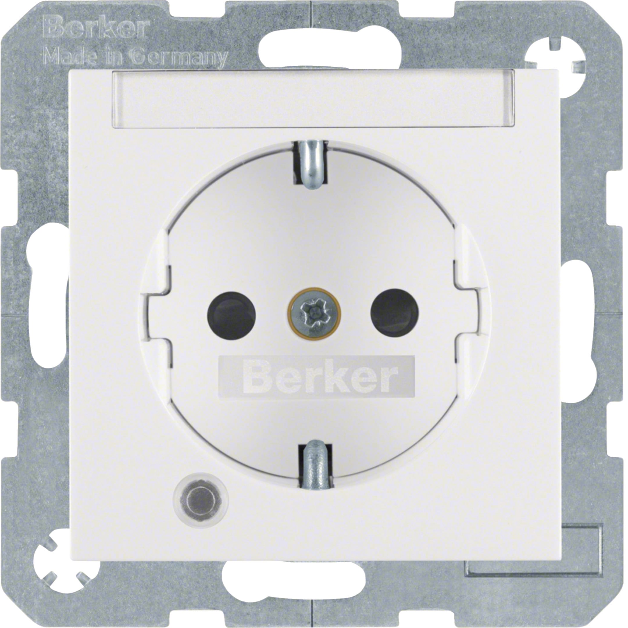 HAGER BOCCHIOTTI - Presa SCHUKO con LED di controllo Berker S.1/B.3/B.7 bianco polare opaco