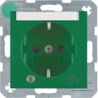 HAGER BOCCHIOTTI - P.SCHUKO + LED CTR.E "SV" S1/B3/B7 VERDE